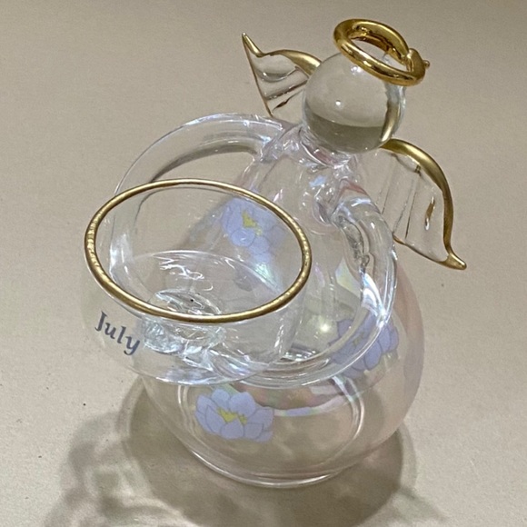 Ganz, Vintage, Angel Tea Light Candle Holder, July Gift, Iridescent Floral Print - Picture 5 of 8